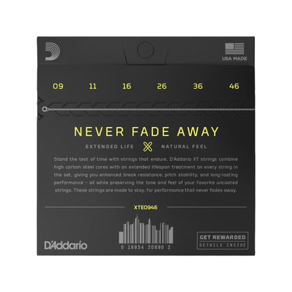 D'Addario XT Nickel Plated Steel Electric Guitar Strings Super, Light Top/Regular Bottom 9-46
