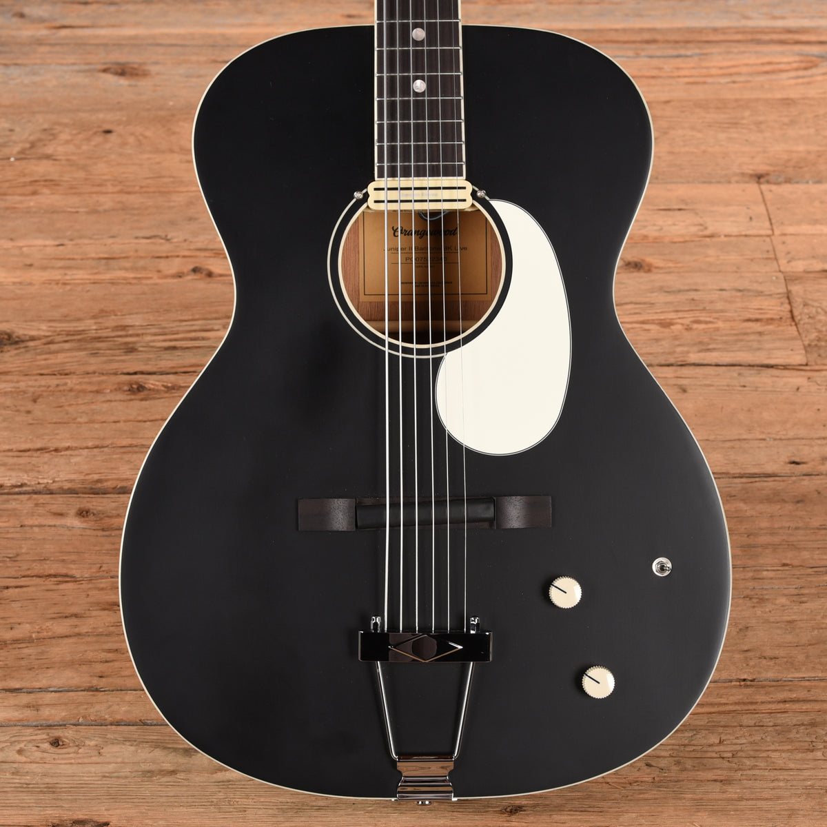 Orangewood Juniper II Baritone Black Live Rubber Bridge Acoustic-Electric Guitar Matte Black Acoustic Guitars