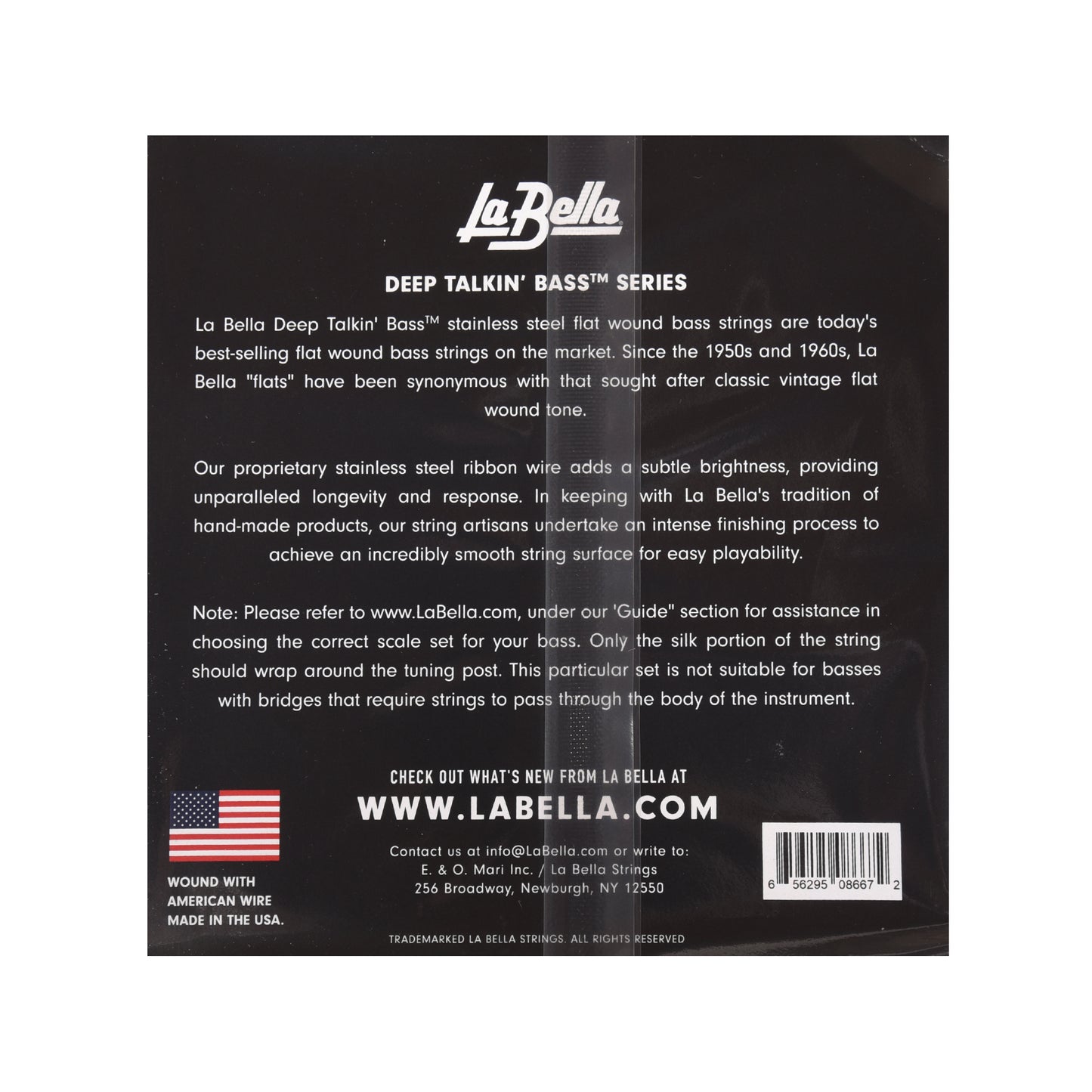 La Bella 760FSM Deep Talkin Bass Stainless Steel Flat Wound Medium Scale 45-105