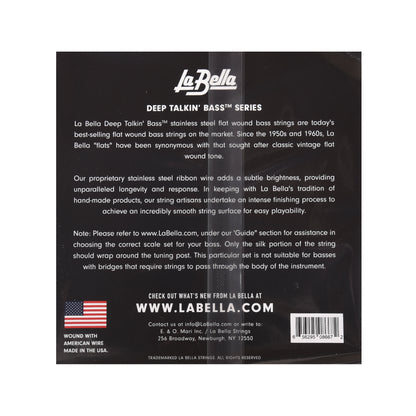La Bella 760FSM Deep Talkin Bass Stainless Steel Flat Wound Medium Scale 45-105