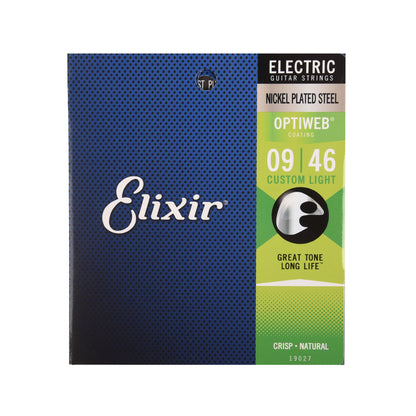 Elixir 19027 Optiweb Electric Guitar Strings Custom Light 9-46