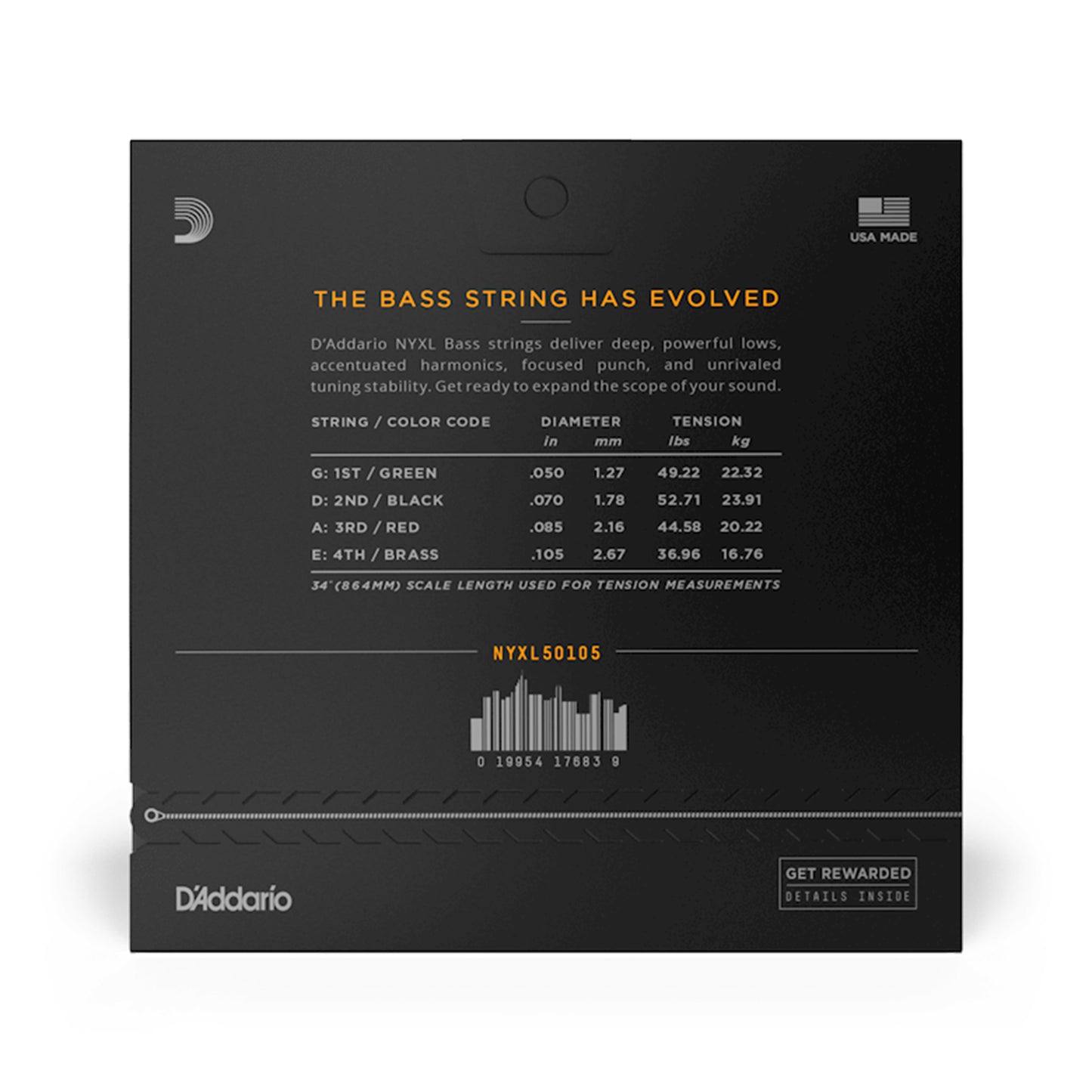 D'Addario NYXL Bass String Set Medium 50-105