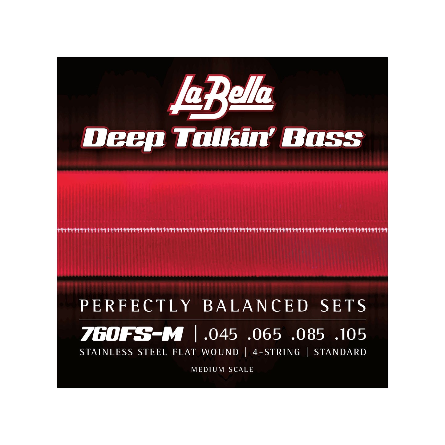 La Bella 760FSM Deep Talkin Bass Stainless Steel Flat Wound Medium Scale 45-105