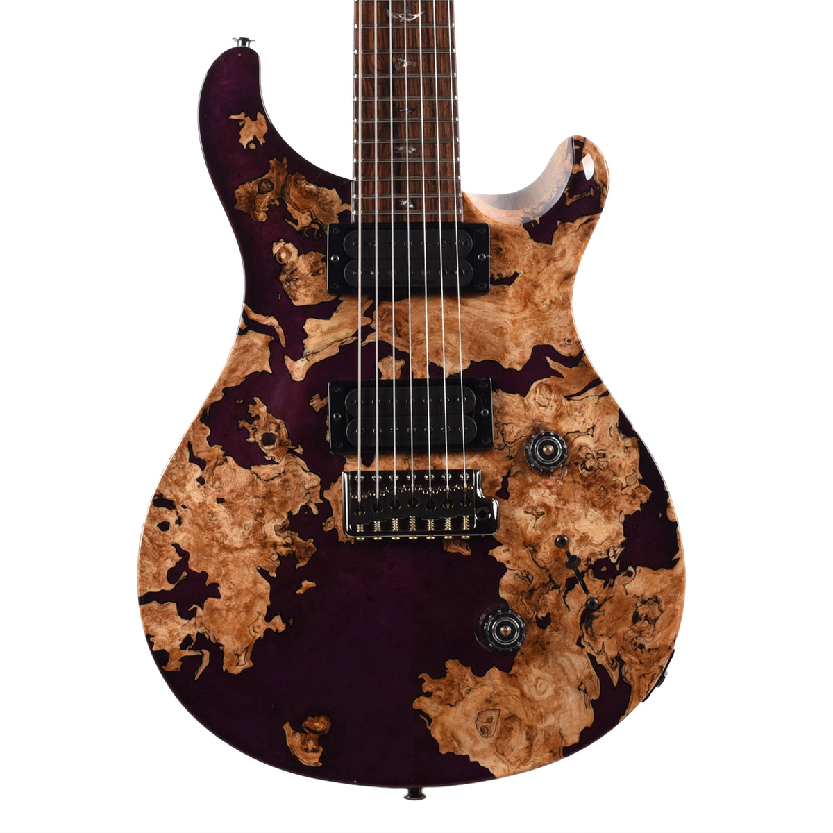 PRS Private Stock #10441 Custom 24 7-String Purple Nightshade Glow Spalted Maple w/Black Limba Body, Stained Birdseye Maple Neck, & Cocobolo Fingerboard Electric Guitars