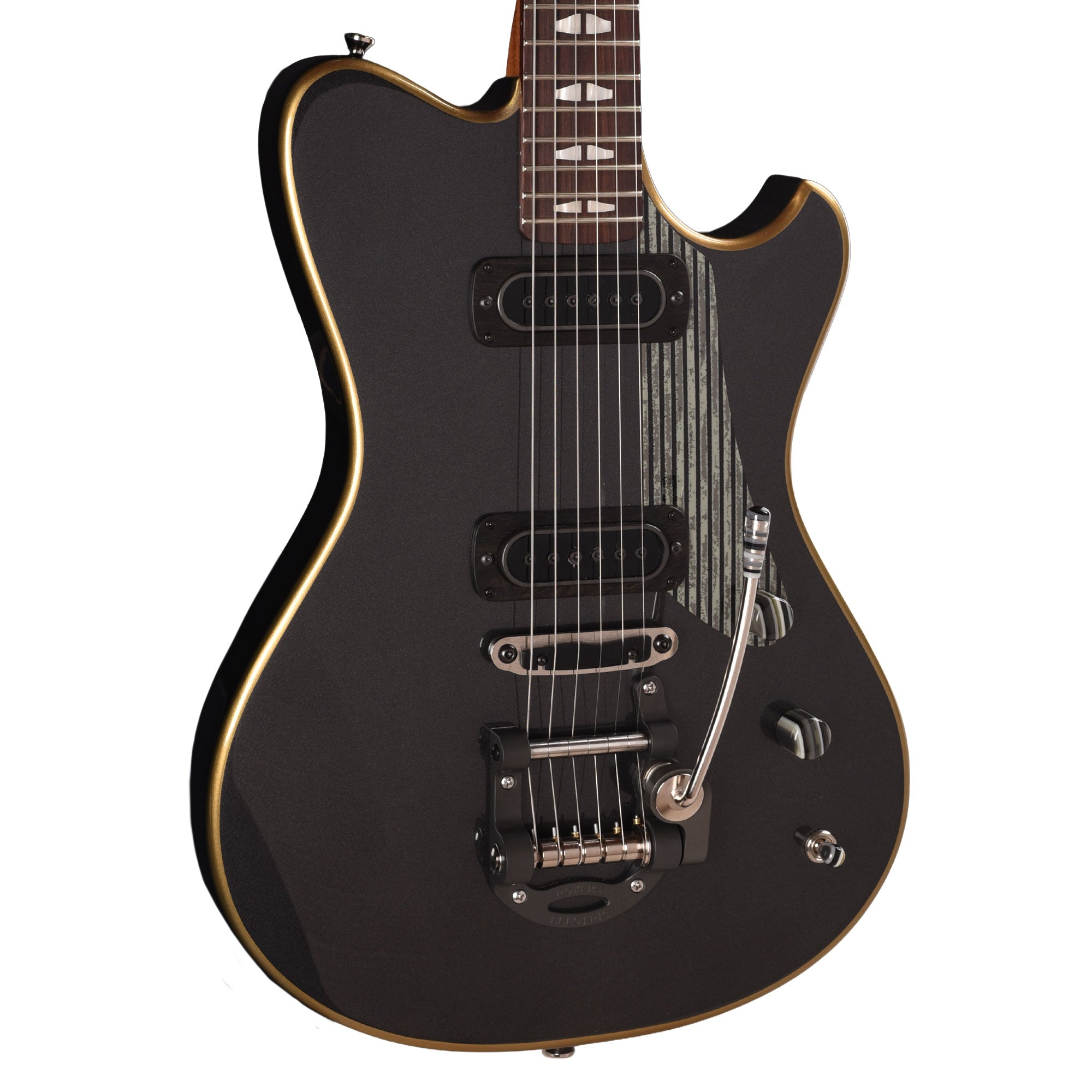 Powers Electric A-Type Custom Two Tone Light/Dark Graphite Metallic w/PF42 Pickups Electric Guitars