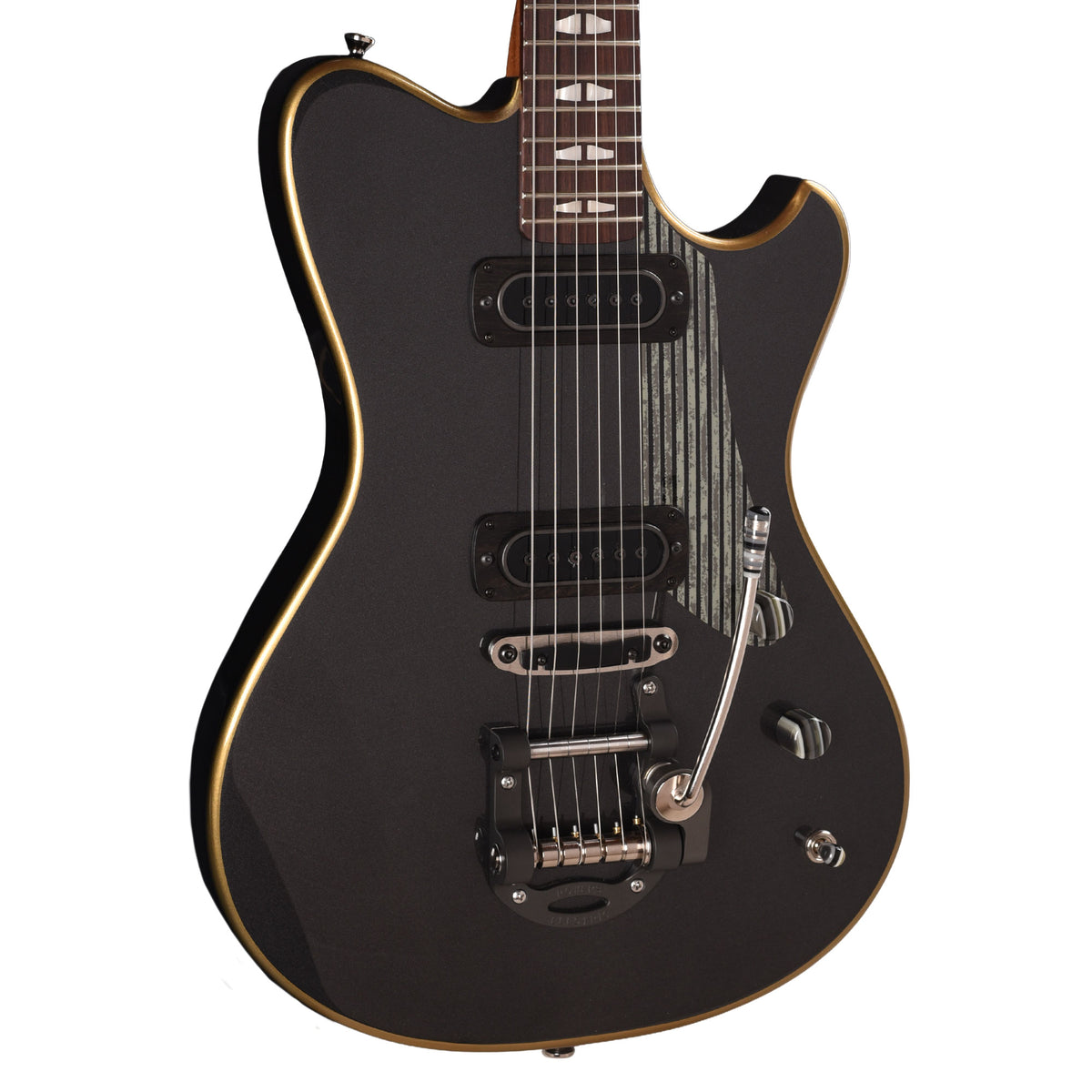 Powers Electric A-Type Custom Two Tone Light/Dark Graphite Metallic w/PF42 Pickups Electric Guitars
