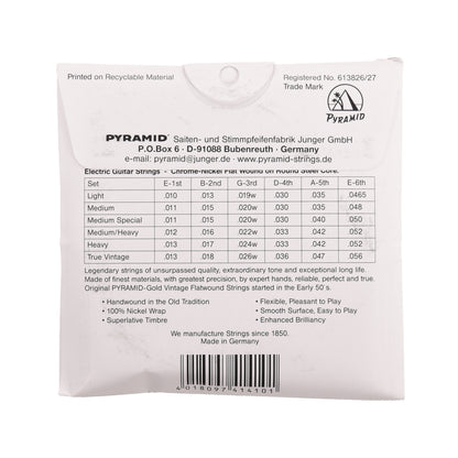 Pyramid Gold Flatwound Medium / Heavy Electric Guitar Strings 12-52