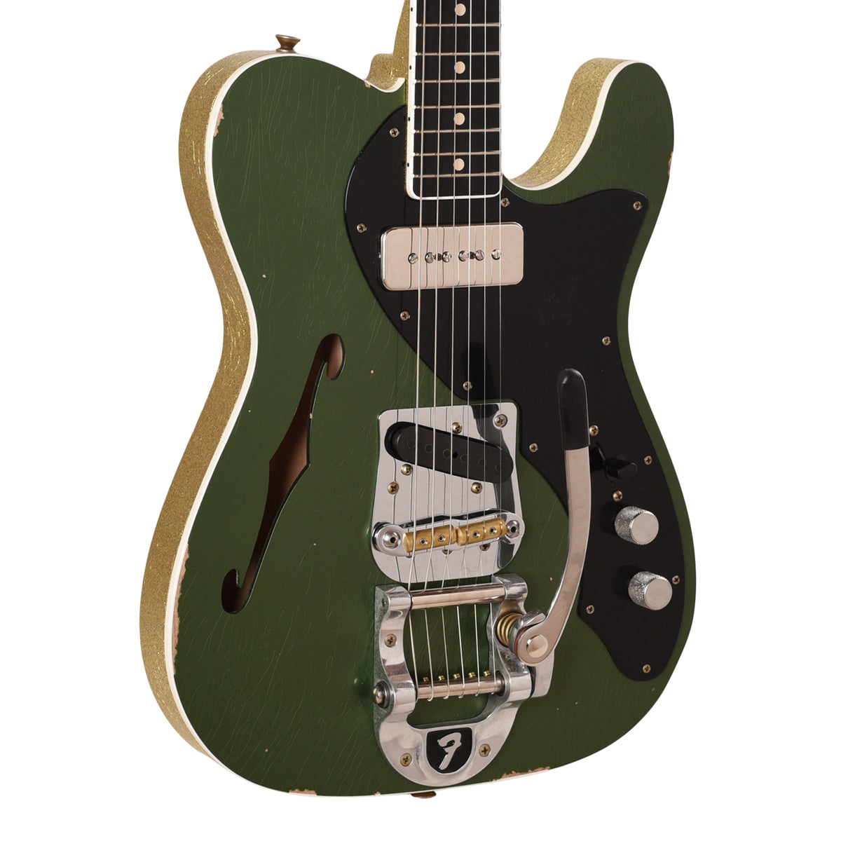Fender Custom Shop 60s Telecaster Thinline Journeyman Cadillac Green/Gold Sparkle Master Built by Paul Waller Electric Guitars