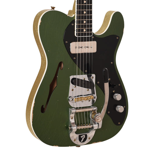 Fender Custom Shop 60s Telecaster Thinline Journeyman Cadillac Green/Gold Sparkle Master Built by Paul Waller Electric Guitars