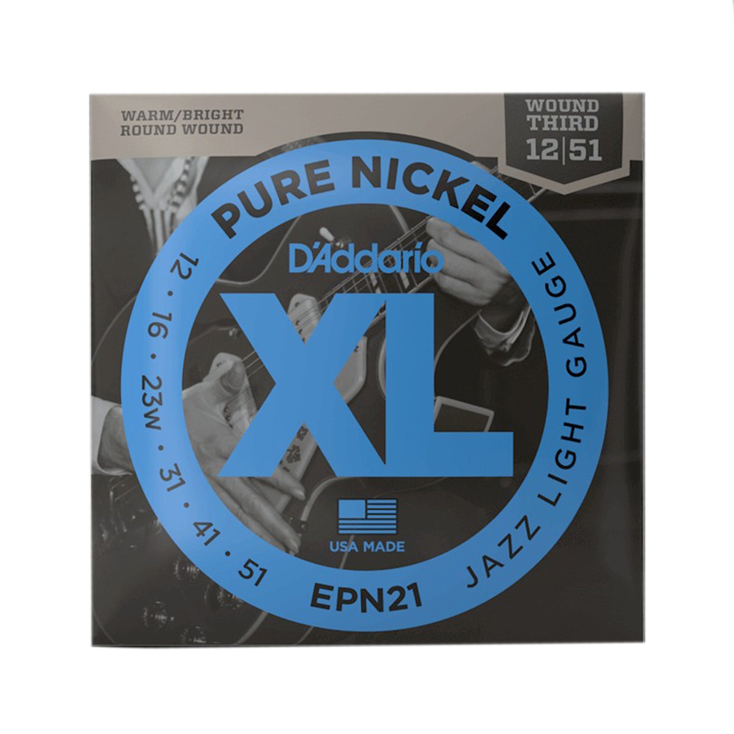 D\'Addario EPN21 Pure Nickel Electric 12-52 Jazz Light