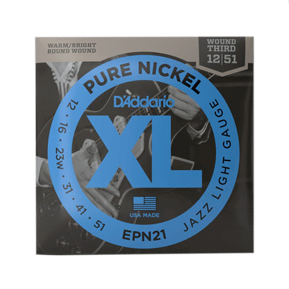 D\'Addario EPN21 Pure Nickel Electric 12-52 Jazz Light