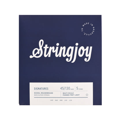 Stringjoy Signatures Light Gauge 45-130 5-String Fanned Fret Scale Nickel Wound Bass Guitar Strings