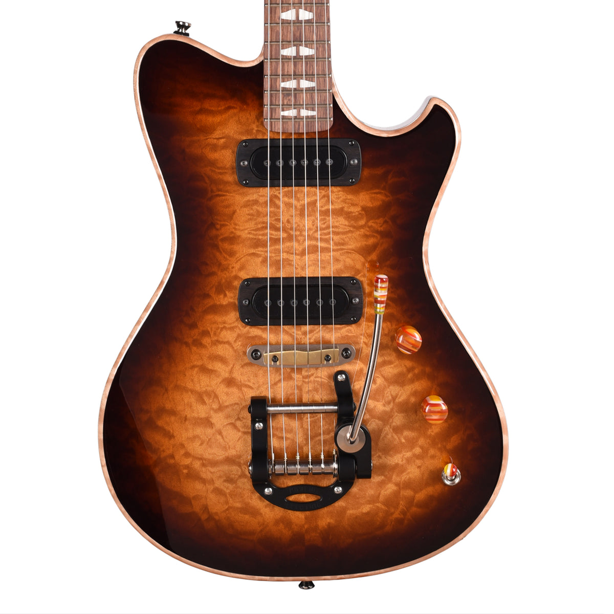 Powers Electric A-Type Select Quilt Maple Custom Solana Sunset w/PF42 Pickups Electric Guitars