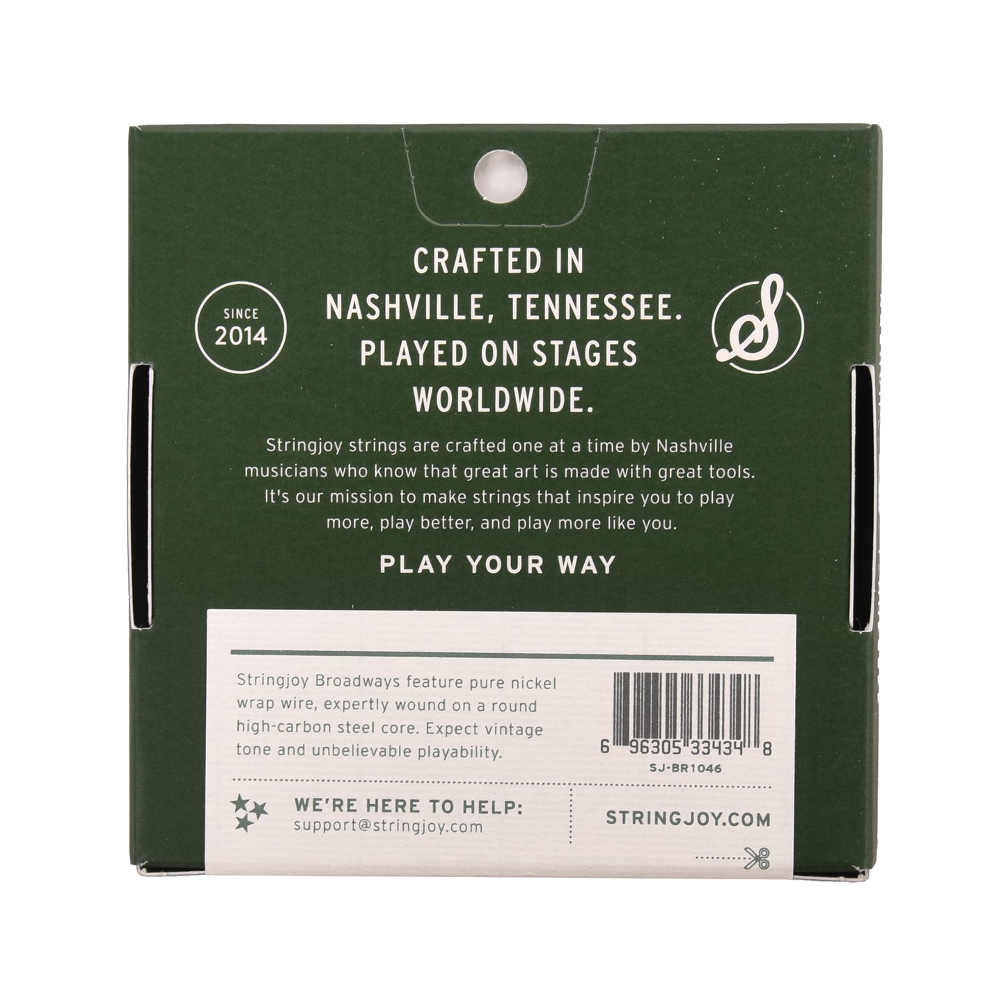 Stringjoy Broadways Classic Light Gauge 10-46 Pure Nickel Electric Guitar Strings