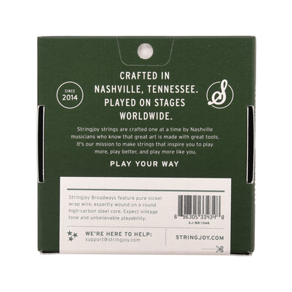 Stringjoy Broadways Classic Light Gauge 10-46 Pure Nickel Electric Guitar Strings