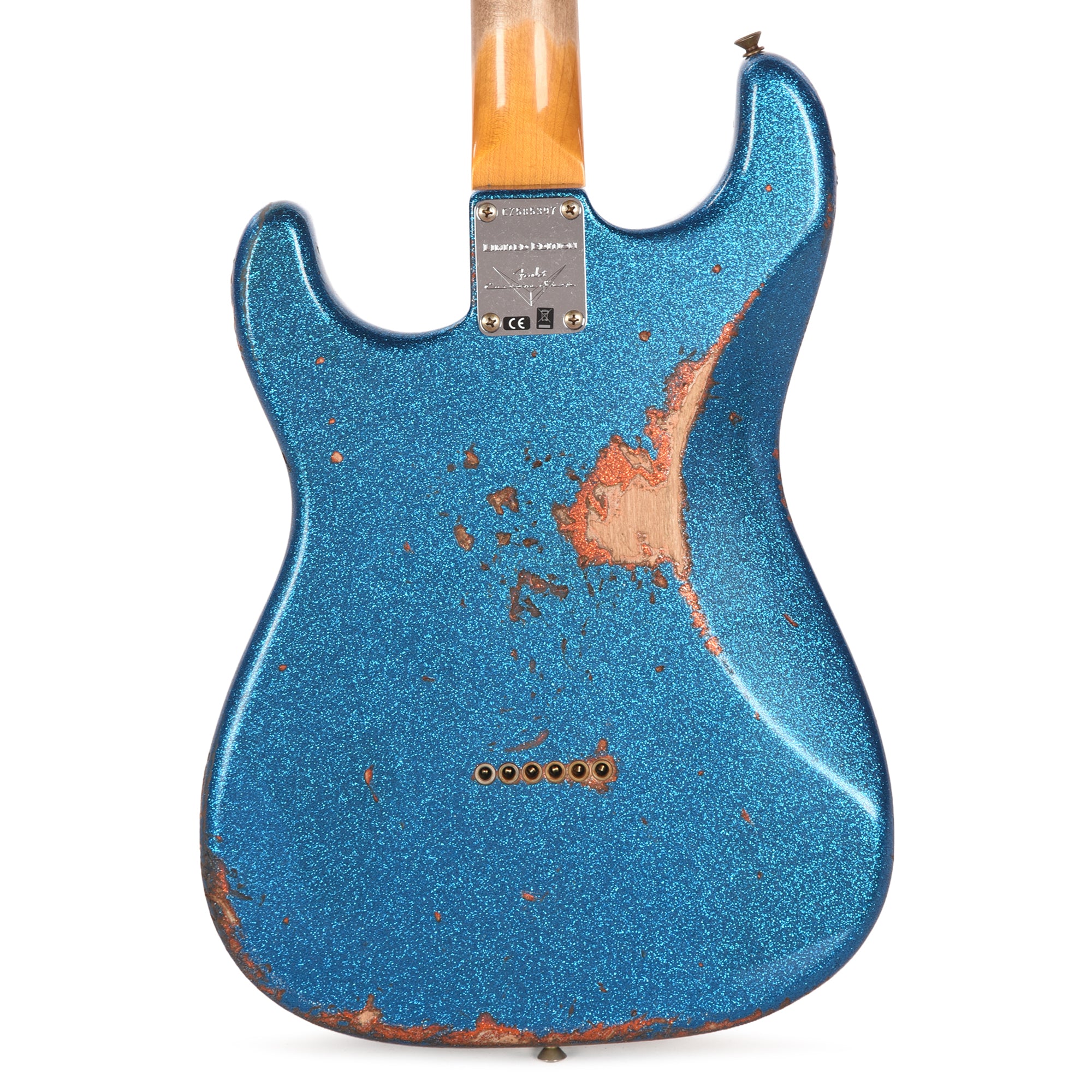 Fender Custom Shop Limited Edition Hotshot Stratocaster Aged Lake Placid Blue Sparkle over Aged Candy Tangerine Sparkle Heavy Relic