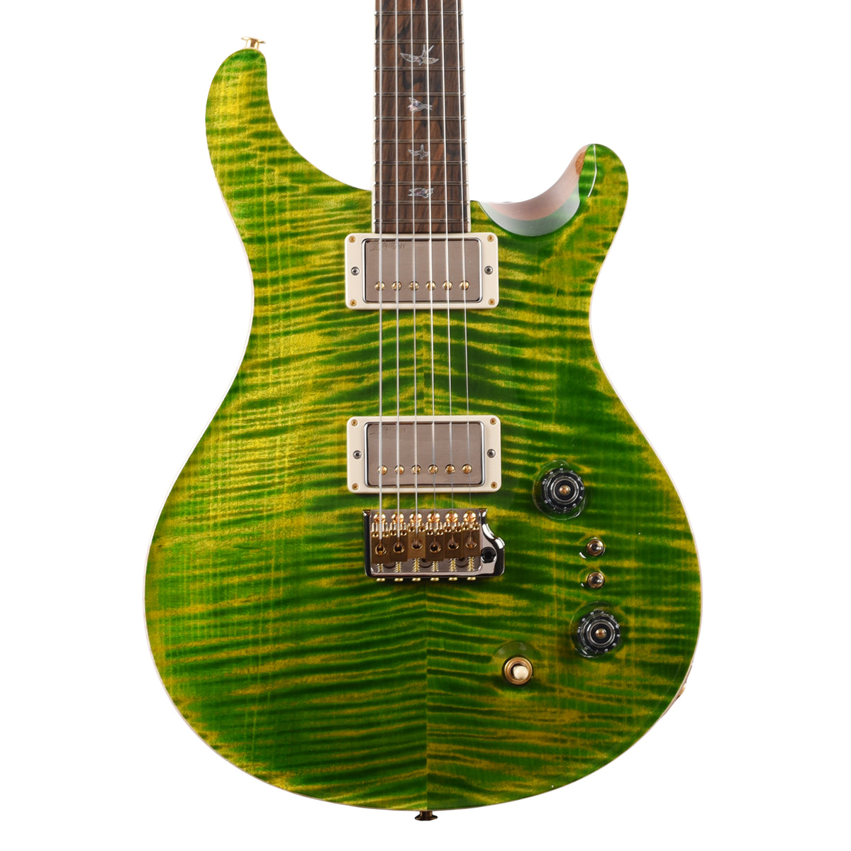 PRS Wood Library McCarty Tremolo Flame 10-Top Emerald w/"408" Switching, Natural Back & Stained Neck Electric Guitars