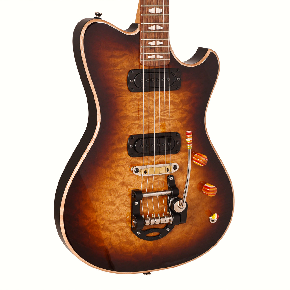 Powers Electric A-Type Select Quilt Maple Custom Solana Sunset w/PF42 Pickups Electric Guitars