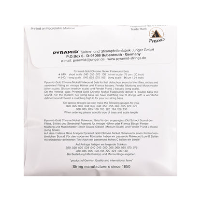 Pyramid Gold Flatwound Long Scale 5 String Bass Strings 45-126