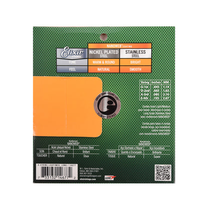 Elixir 14677 Stainless Steel Bass Nanoweb Medium 45-105