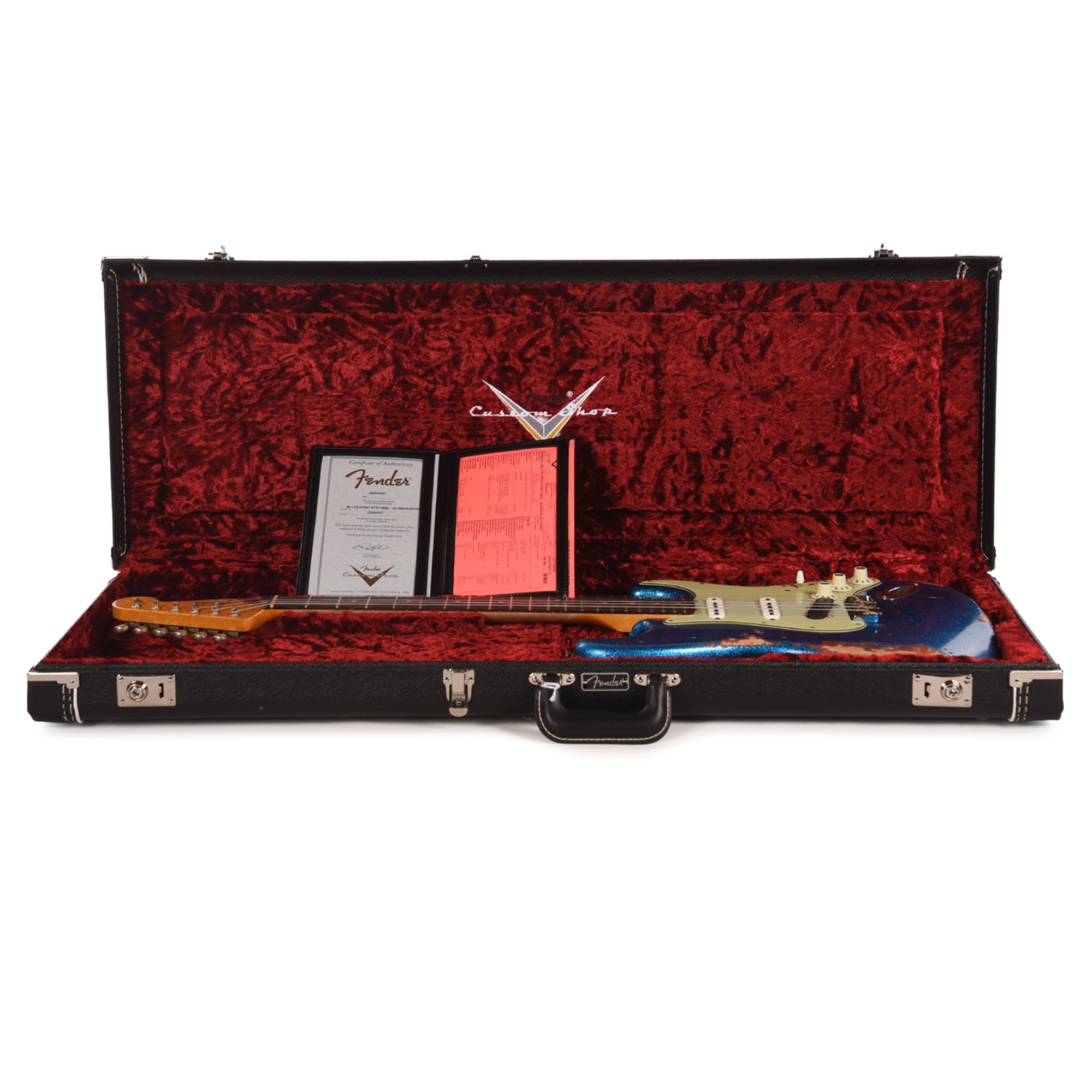 Fender Custom Shop Limited Edition Hotshot Stratocaster Aged Lake Placid Blue Sparkle over Aged Candy Tangerine Sparkle Heavy Relic