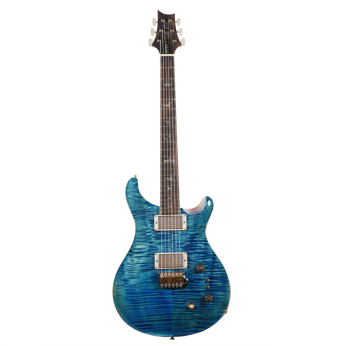 PRS Wood Library McCarty Tremolo Flame 10-Top Arctic Blue w/"408" Switching, Stained Neck Electric Guitars