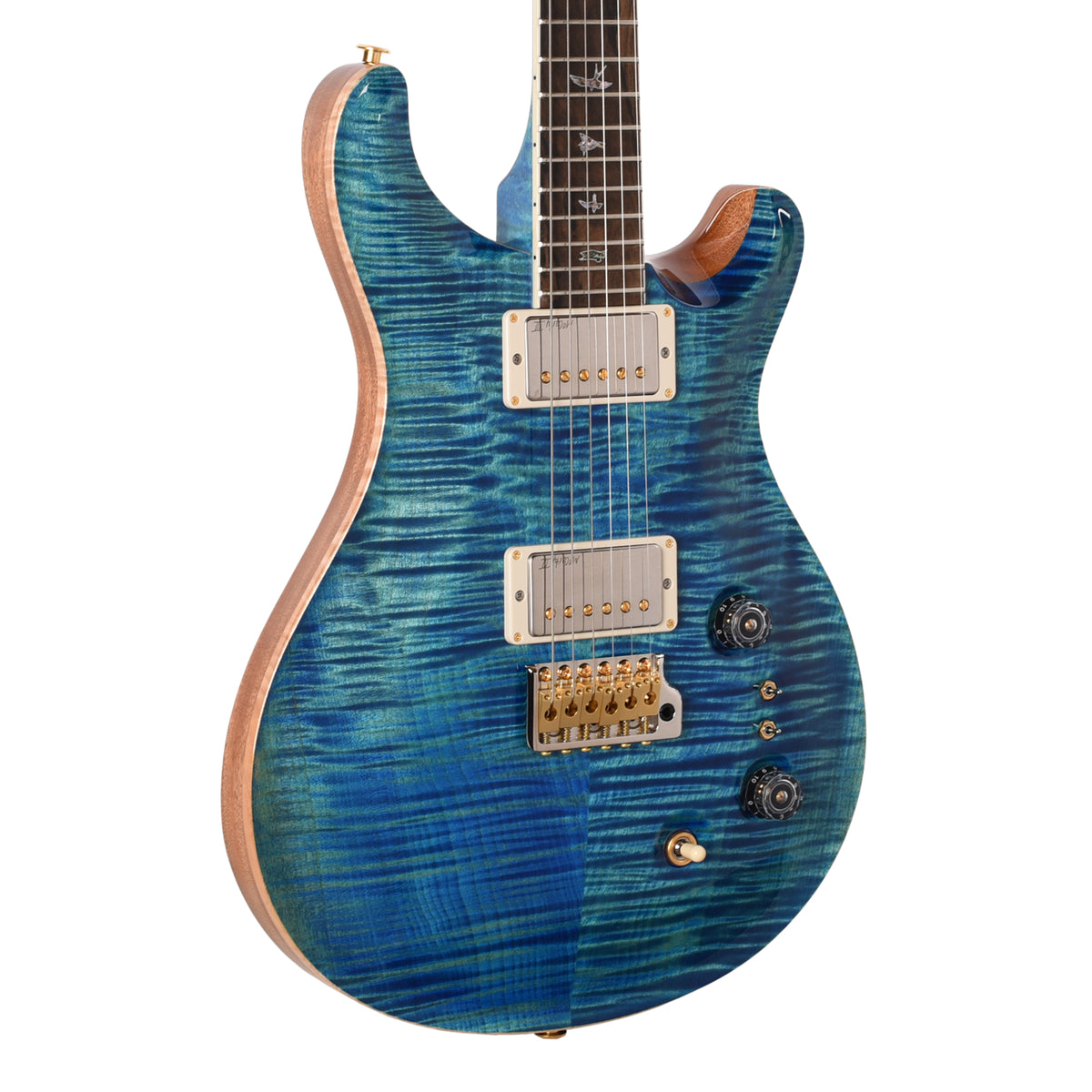 PRS Wood Library McCarty Tremolo Flame 10-Top Arctic Blue w/"408" Switching, Stained Neck Electric Guitars
