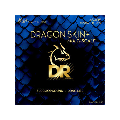DR Strings DRAGON SKIN+ Quantum Nickel Bass Strings Medium 45-105 Tapered Multi-Scale