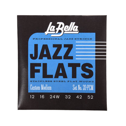 La Bella 20PCM Stainless Steel Flat Wound Strings Custom Medium 12-52
