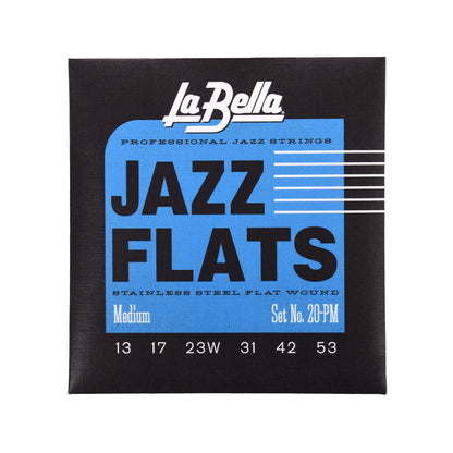 La Bella 20PM Stainless Steel Flat Wound Strings Medium 13-53