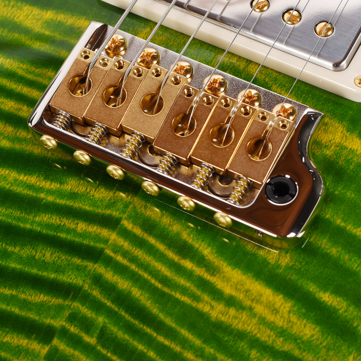 PRS Wood Library McCarty Tremolo Flame 10-Top Emerald w/"408" Switching, Natural Back & Stained Neck Electric Guitars