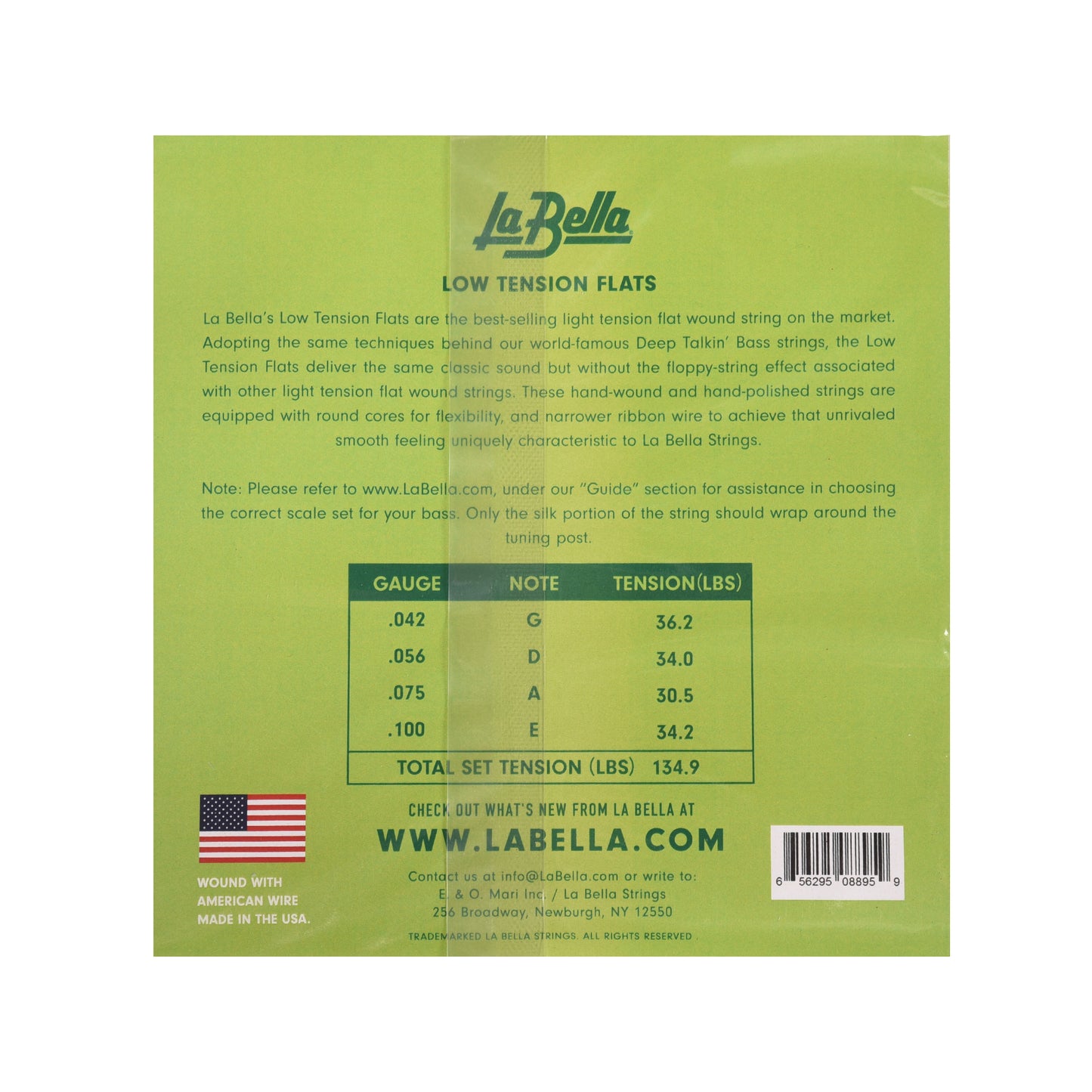 La Bella LTF-4A Low Tension Flexible Flat Wound Bass Strings 43-100