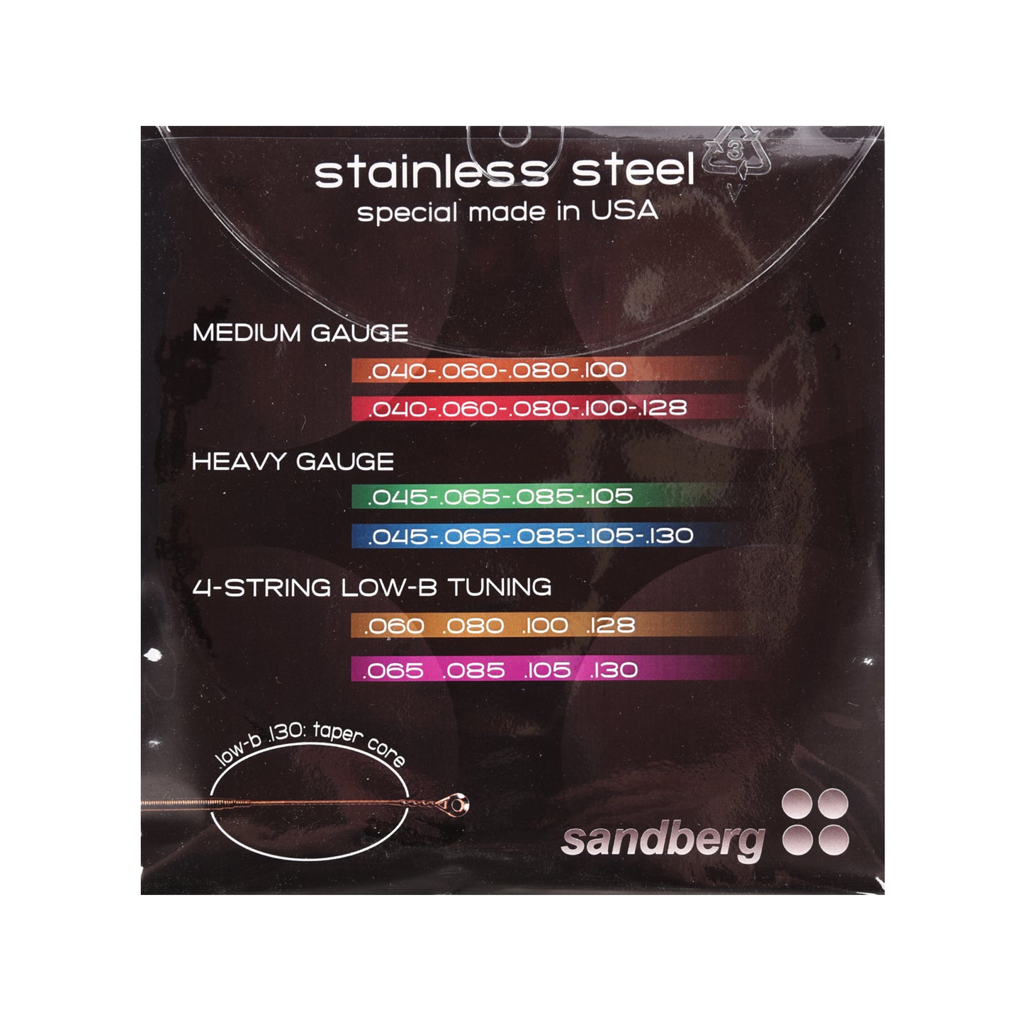 Sandberg Bass Strings 4-String Roundwound Stainless Steel 45-105