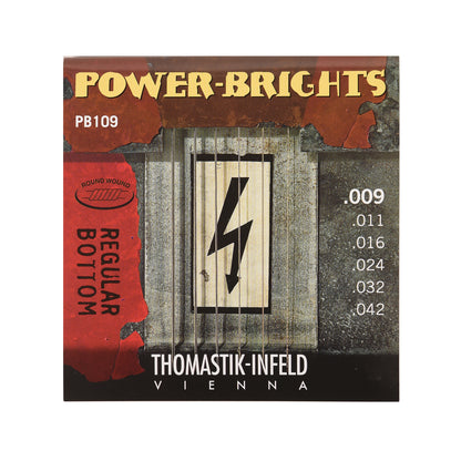 Thomastik PB109 Power Brights Round Wound Light 9-42