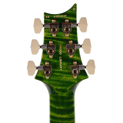 PRS Wood Library McCarty Tremolo Flame 10-Top Emerald w/"408" Switching, Natural Back & Stained Neck Electric Guitars