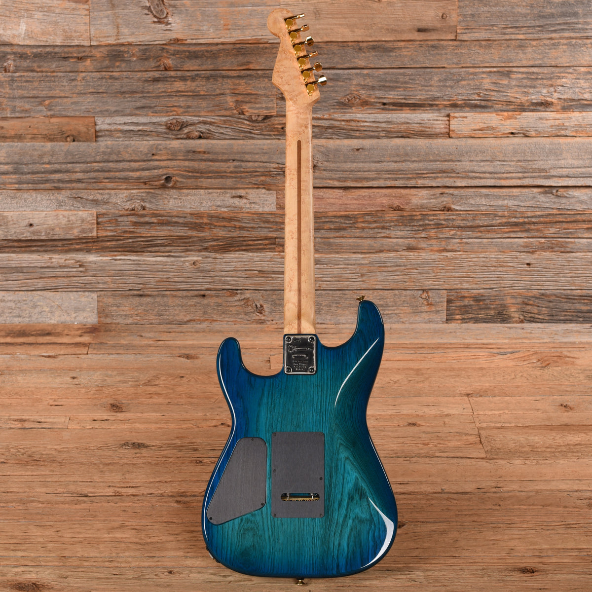 Charvel San Dimas S-Style Grover Jackson Flamed Maple Top Painted By Dan Lawrence Transparent Blue 1980s Electric Guitars