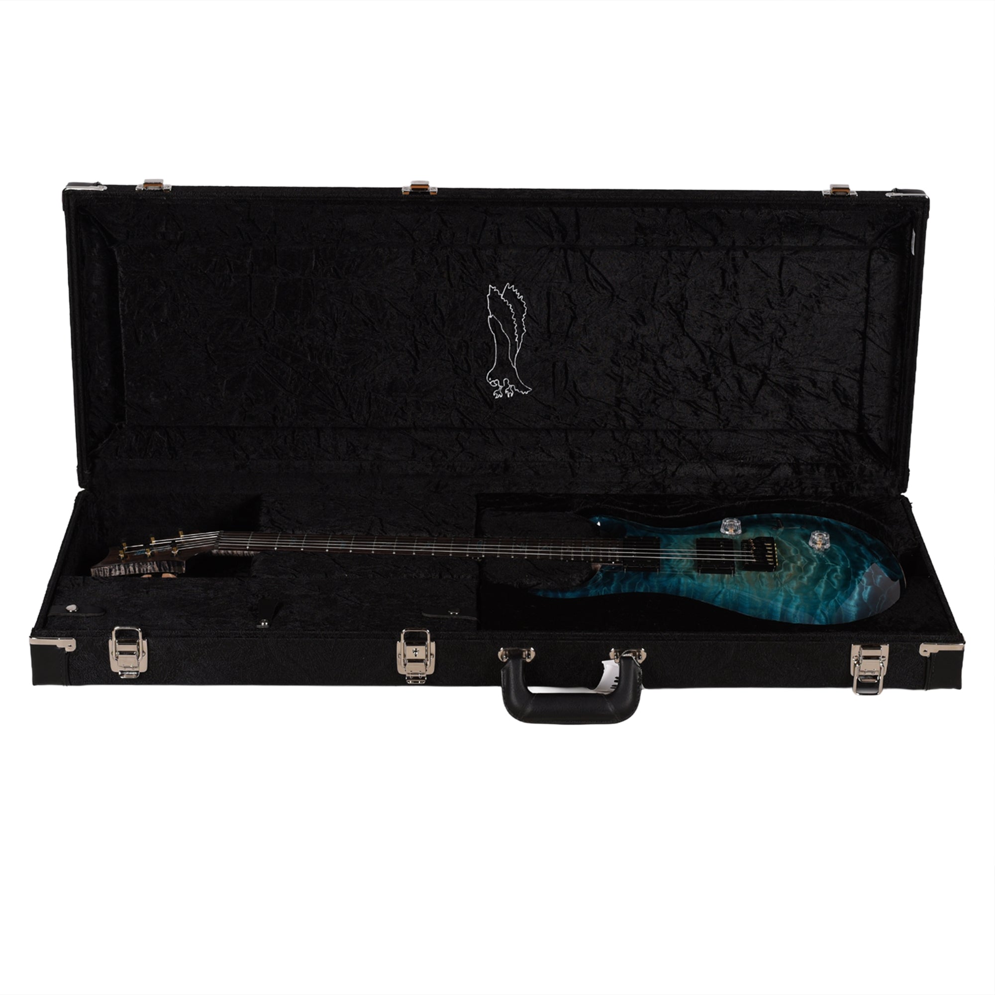 PRS Private Stock #12221 Custom 24 Quilted Maple/Swamp Ash Bahamian Blue Glow w/Charcoal Stained Curly Maple Neck Electric Guitars