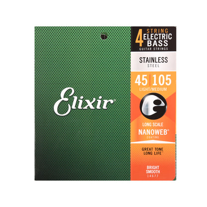 Elixir 14677 Stainless Steel Bass Nanoweb Medium 45-105