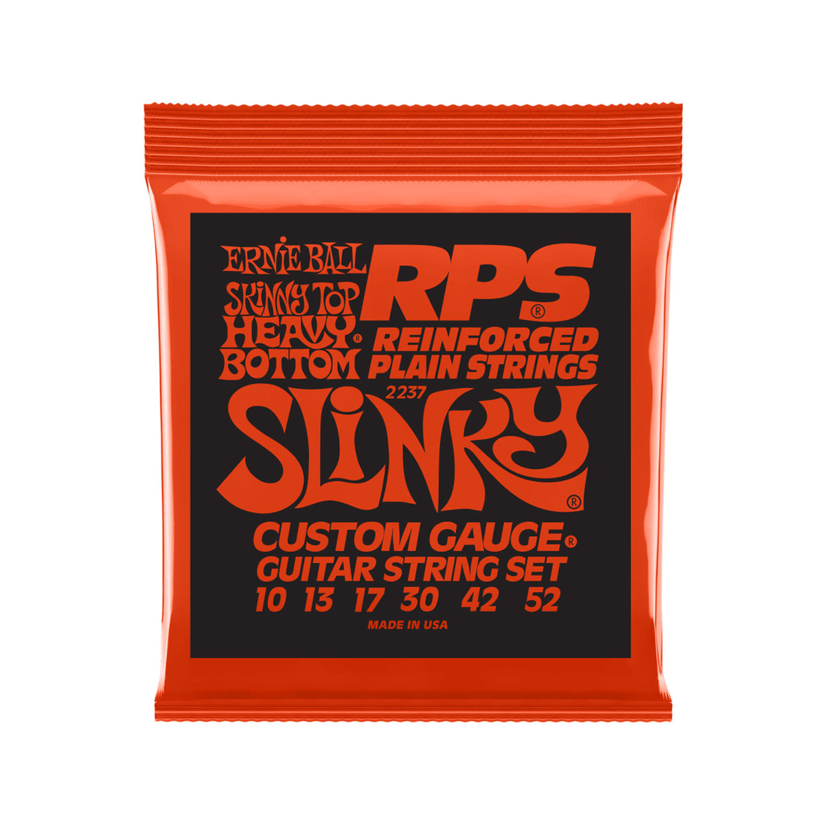 Ernie Ball P02237 Skinny Top Heavy Bottom RPS Nickel Wound 6-String Electric Guitar Strings 10-52 Strings
