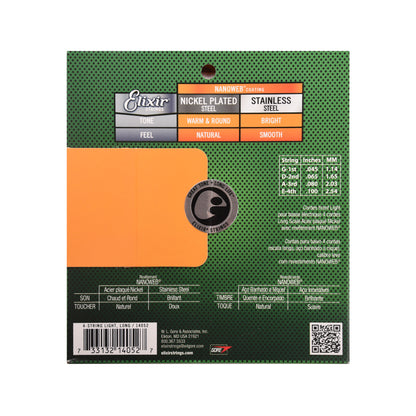 Elixir Light Nanoweb 4-String Bass Strings 45-100