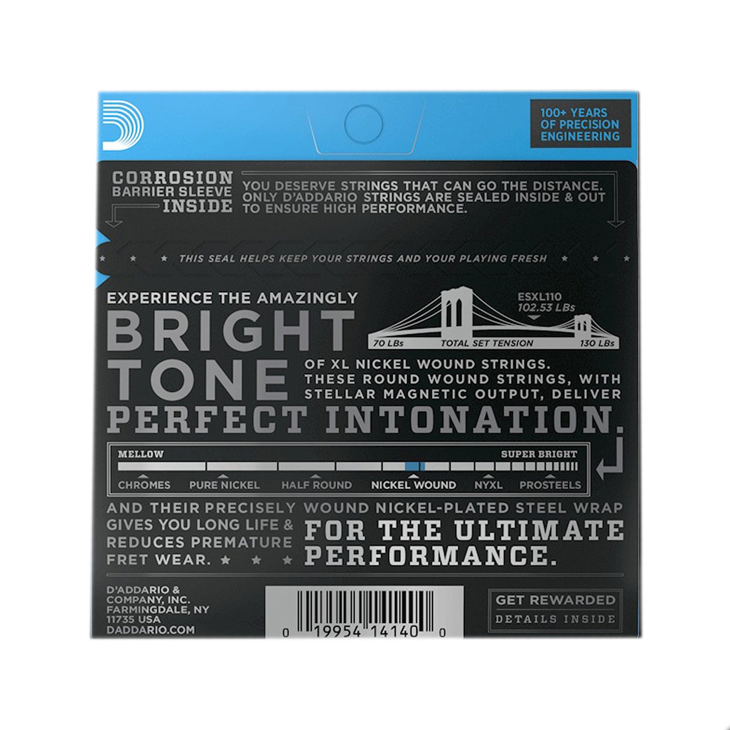 D'Addario ESXL110 Double Ball End Electric Guitar Strings Regular Light 10-46