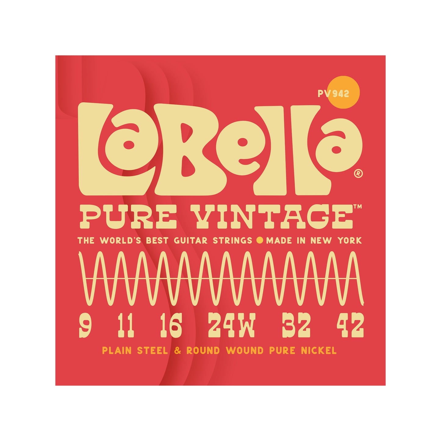 La Bella PV942 Pure Vintage Electric Guitar Strings Extra Light 9-42