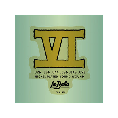 La Bella 767-6N Deep Talkin Bass Stainless Steel Nickel Plated Round Wound Bass VI Strings 26-95