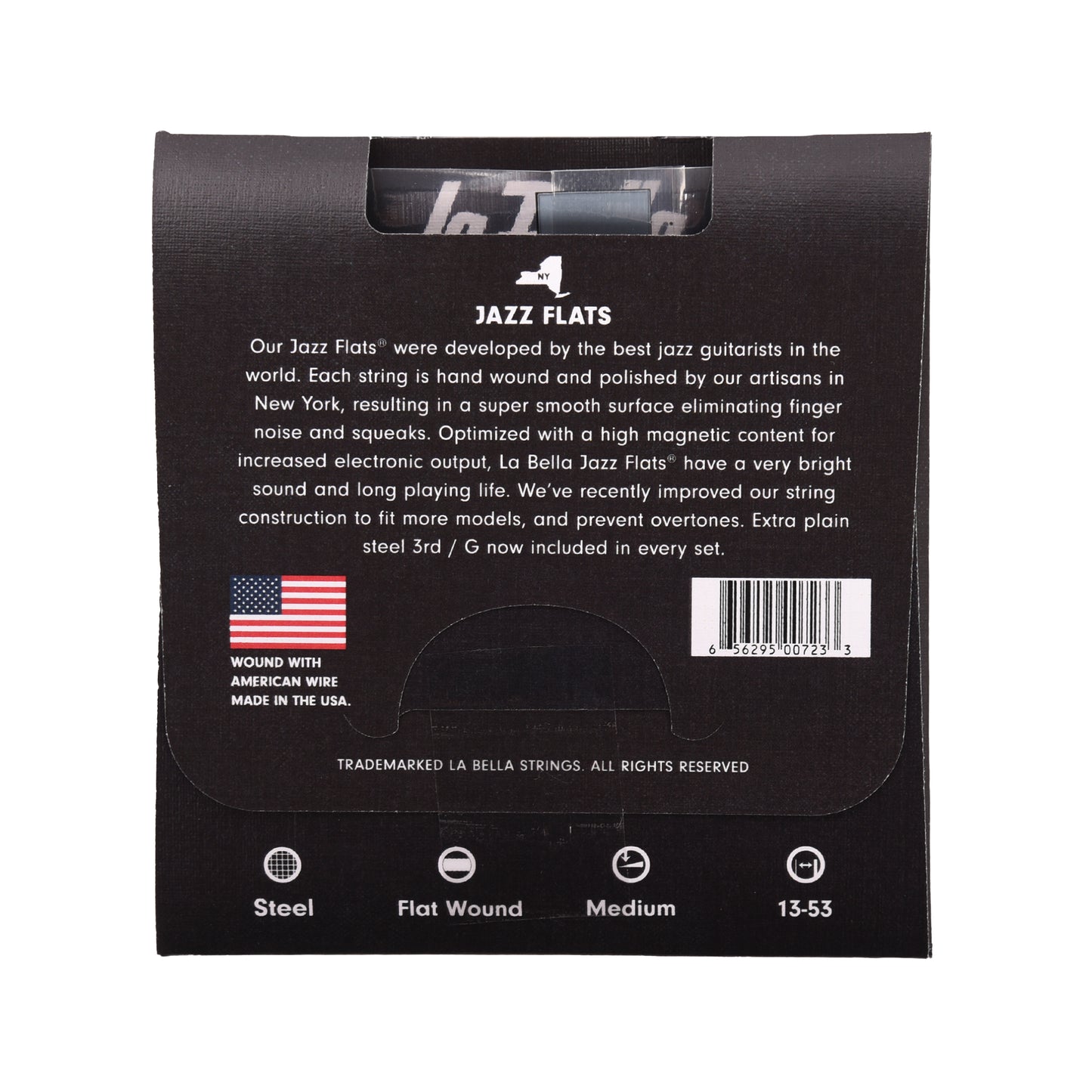 La Bella 20PM Stainless Steel Flat Wound Strings Medium 13-53