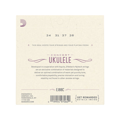 D'Addario EJ88C Nyltech Ukulele Strings Concert