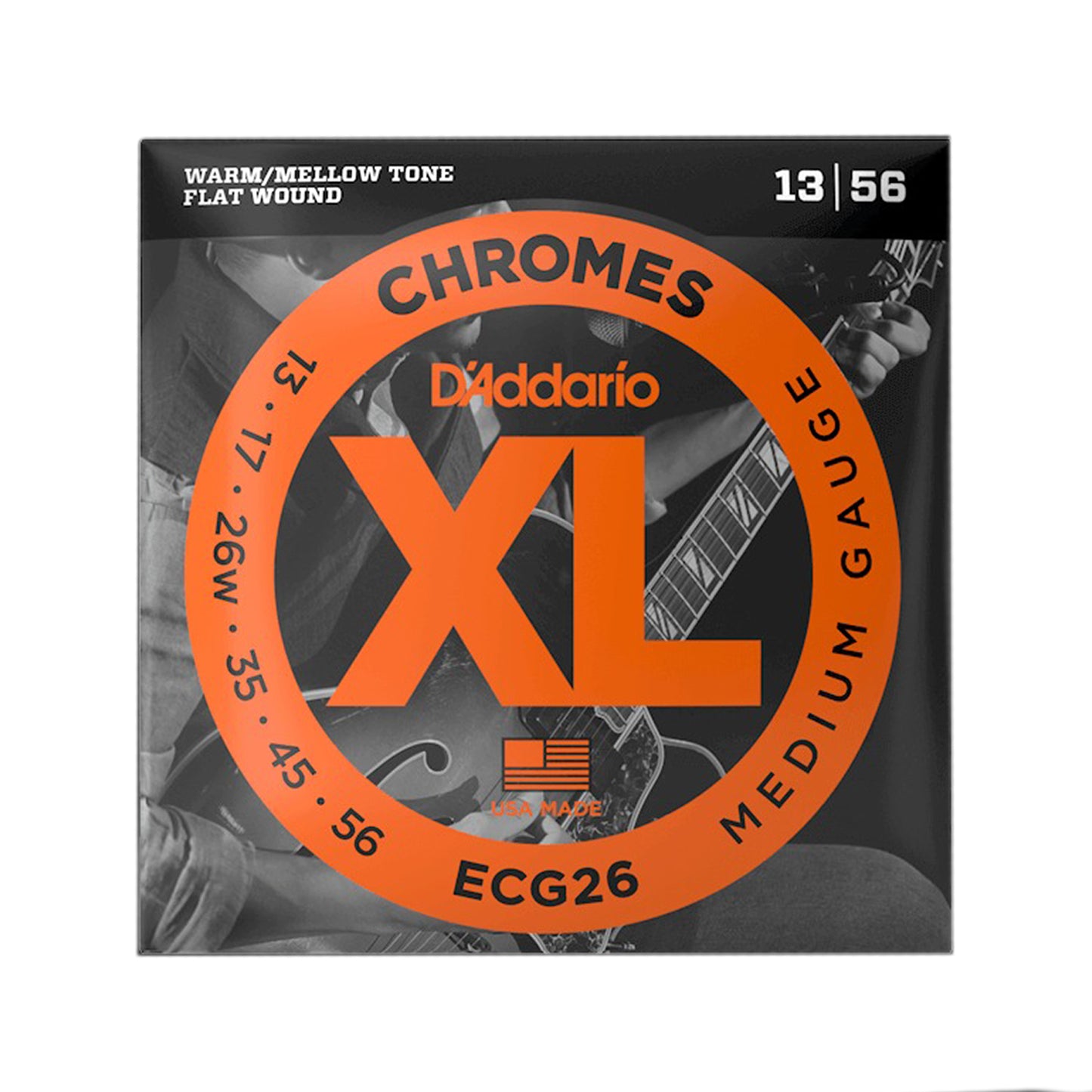 D'Addario ECG26 XL Chromes Ribbon Wound Electric Guitar Strings 13-56