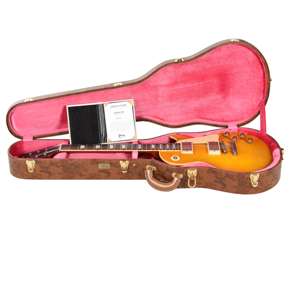 Gibson Custom Shop Murphy Lab 1958 Les Paul Standard Reissue Lemon Burst Light Aged Electric Guitars