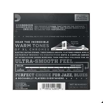 D'Addario XL Chromes Electric Guitar Strings Jazz Light Plain Third 11-50