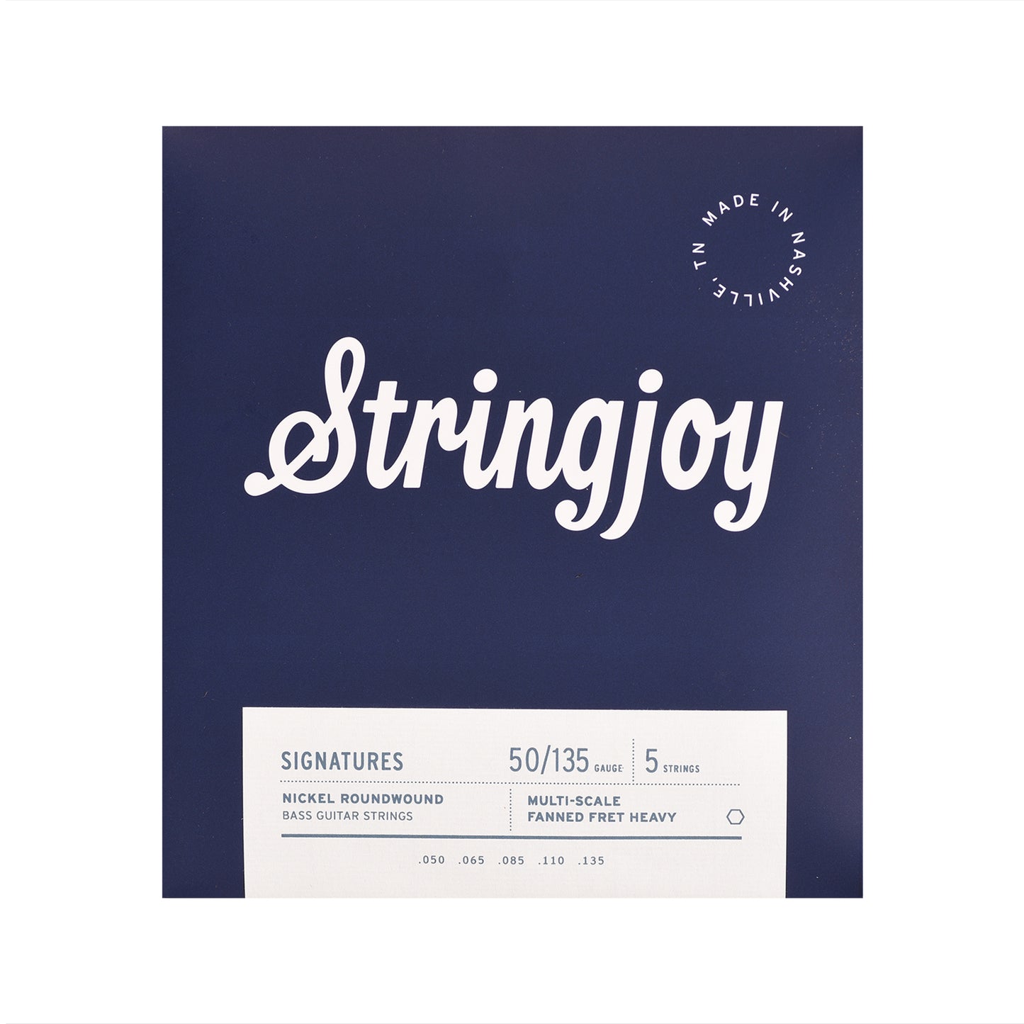 Stringjoy Signatures Medium Gauge 50-135 5-String Fanned Fret Nickel Wound Bass Guitar Strings