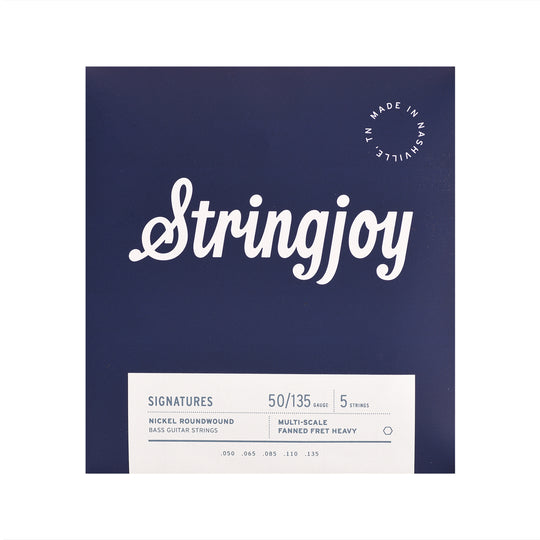 Stringjoy Signatures Medium Gauge 50-135 5-String Fanned Fret Nickel Wound Bass Guitar Strings